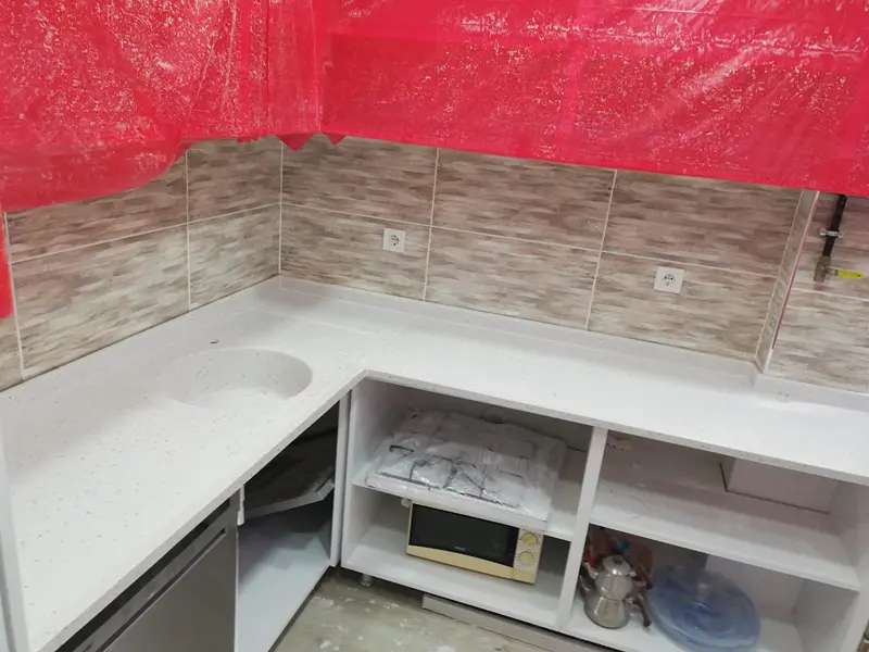 Döküm Tezgah Dökme Mermer Tezgah Modern Tasarım Örneği