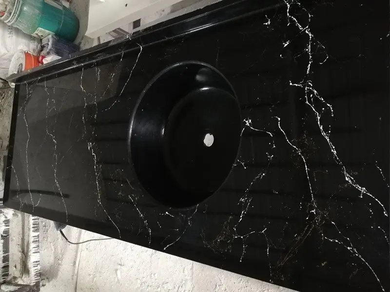 Siyah Mermerit Tezgah Siyah Simli Döküm Mermer