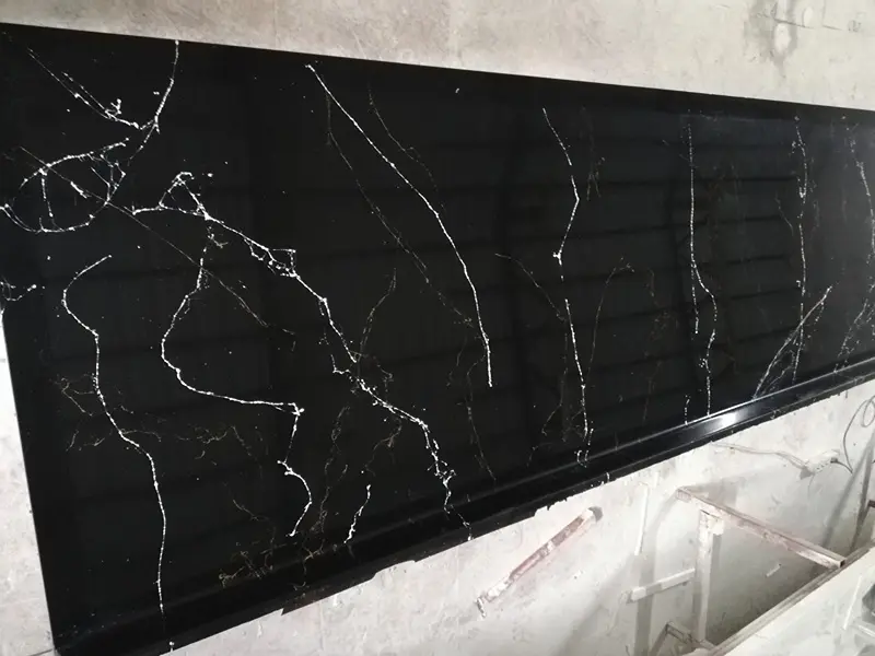 Mermer Desenli Poligranit Döküm Mutfak Tezgahı Uygulama Görseli