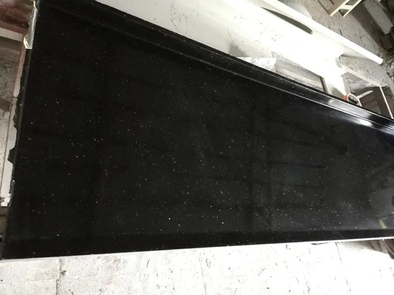 Siyah Mermerit Tezgah Siyah Simli Döküm Mermer Renk ve Doku Detayı